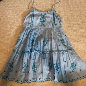 Urban Outfitters Light Blue Lace-Trimmed Dress